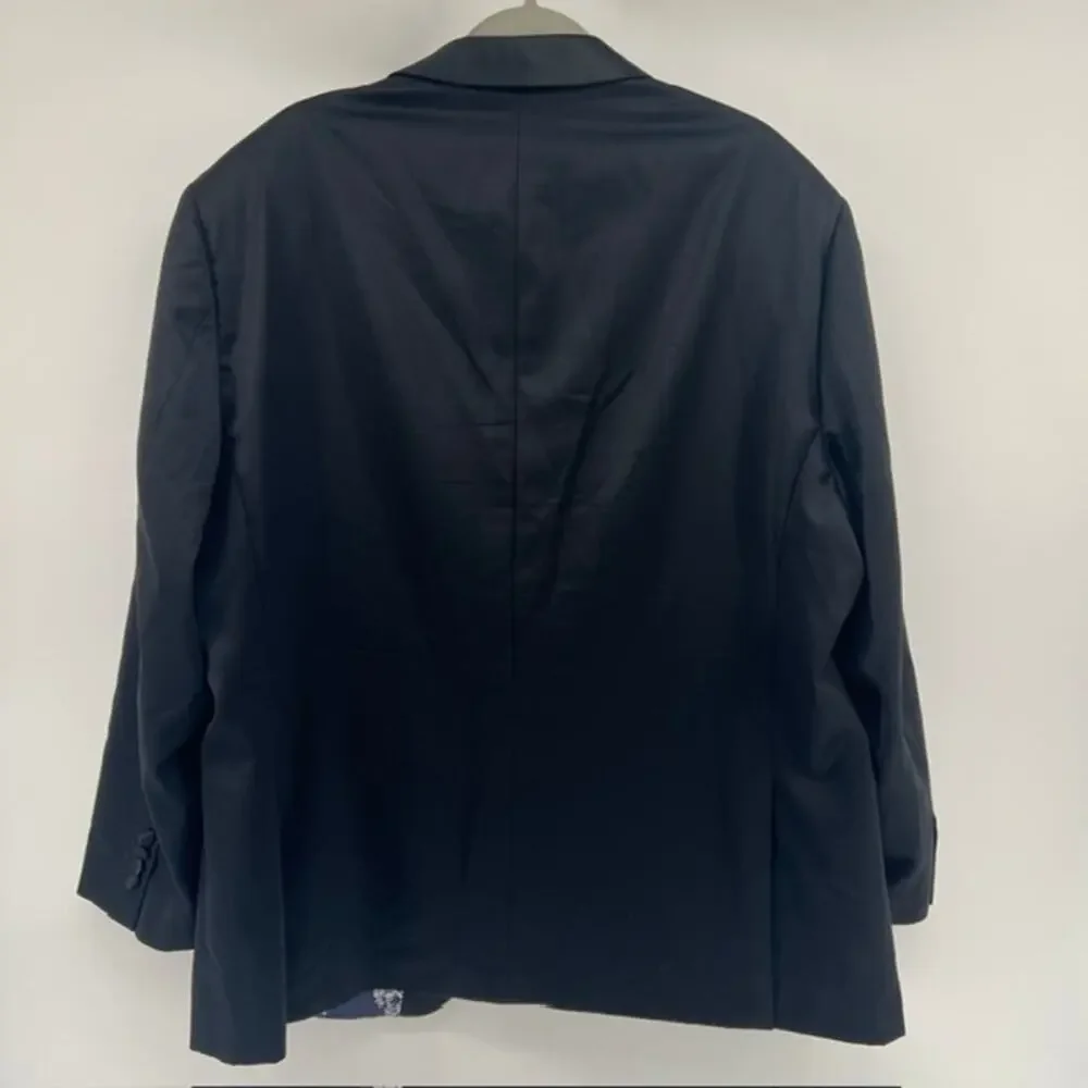 Indochino Wool Cashmere Tuxedo Suit Cumberbund Suspenders Black 50R 46x30 Formal